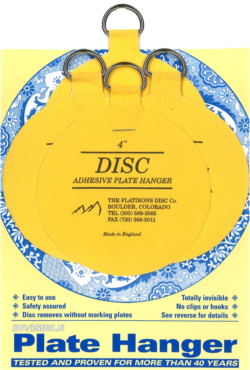 Disc مجموعة شماعات أطباق كبيرة لاصقة على شكل قرص إنجليزي غير مرئي (شماعات مقاس 4-4 بوصات) - Image 1